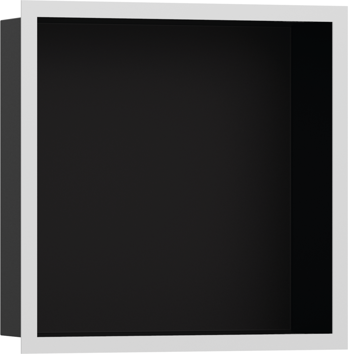 Hansgrohe XtraStoris Individual Wall Niche Matt Black With Design Frame 300/300/100 - Matt White - 56098700
