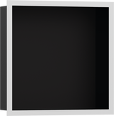 Hansgrohe XtraStoris Individual Wall Niche Matt Black With Design Frame 300/300/100 - Matt White - 56098700