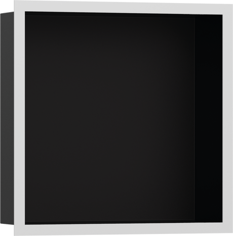 Hansgrohe XtraStoris Individual Wall Niche Matt Black With Design Frame 300/300/100 - Matt White - 56098700
