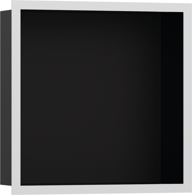Hansgrohe XtraStoris Individual Wall Niche Matt Black With Design Frame 300/300/100 - Matt White - 56098700