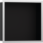 Hansgrohe XtraStoris Individual Wall Niche Matt Black With Design Frame 300/300/100 - Brushed Stainless Steel - 56098800