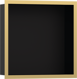 Hansgrohe XtraStoris Individual Wall Niche Matt Black With Design Frame 300/300/100 - Polished Gold Optic - 56098990
