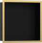 Hansgrohe XtraStoris Individual Wall Niche Matt Black With Design Frame 300/300/100 - Polished Gold Optic - 56098990