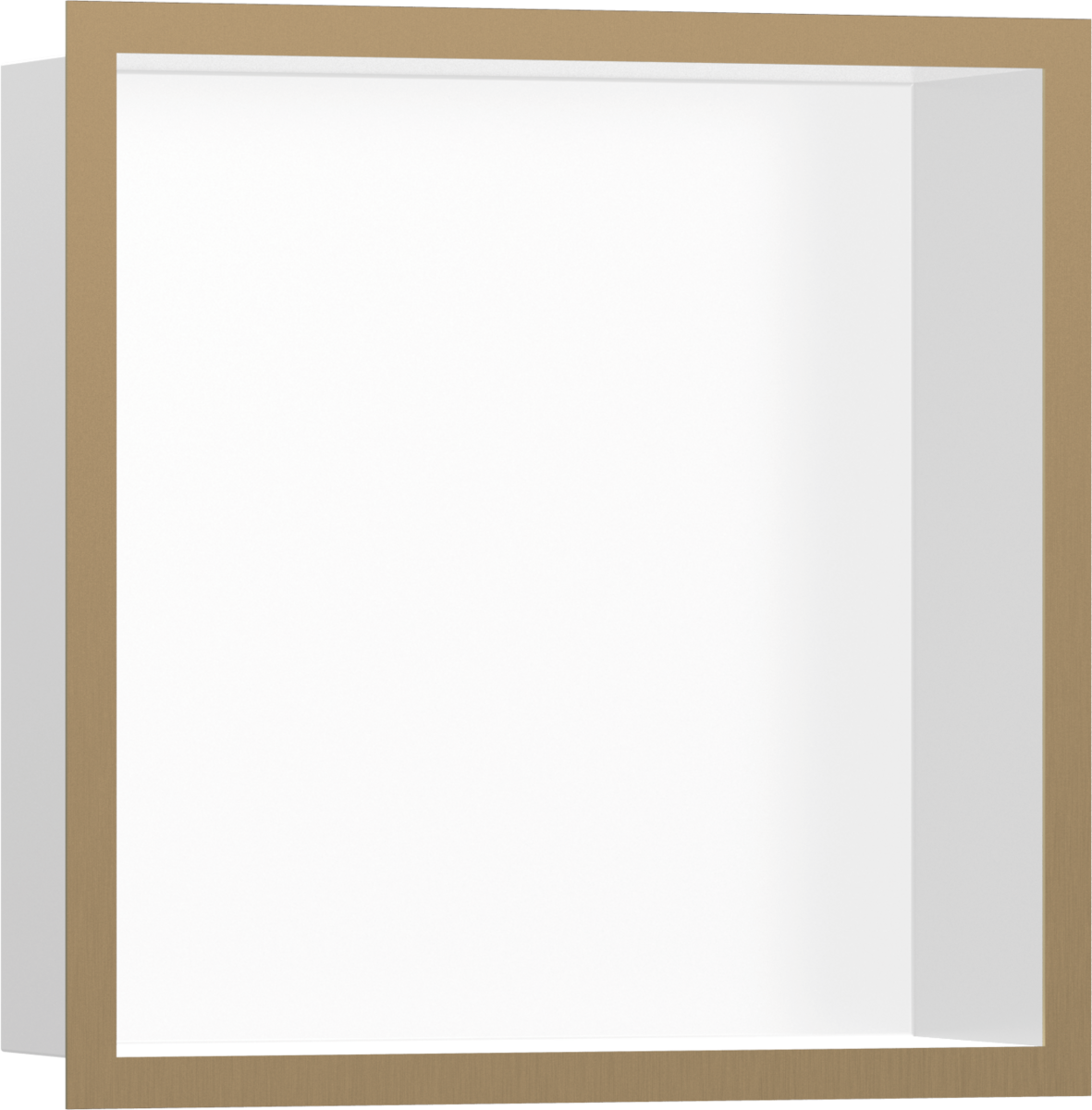 Hansgrohe XtraStoris Individual Wall Niche Matt White With Design Frame 300/300/100 - Brushed Bronze - 56099140