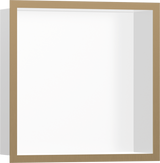 Hansgrohe XtraStoris Individual Wall Niche Matt White With Design Frame 300/300/100 - Brushed Bronze - 56099140