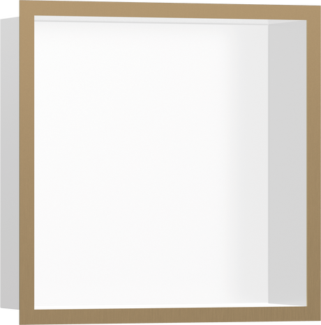 Hansgrohe XtraStoris Individual Wall Niche Matt White With Design Frame 300/300/100 - Brushed Bronze - 56099140