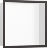 Hansgrohe XtraStoris Individual Wall Niche Matt White With Design Frame 300/300/100 - Brushed Black Chrome - 56099340
