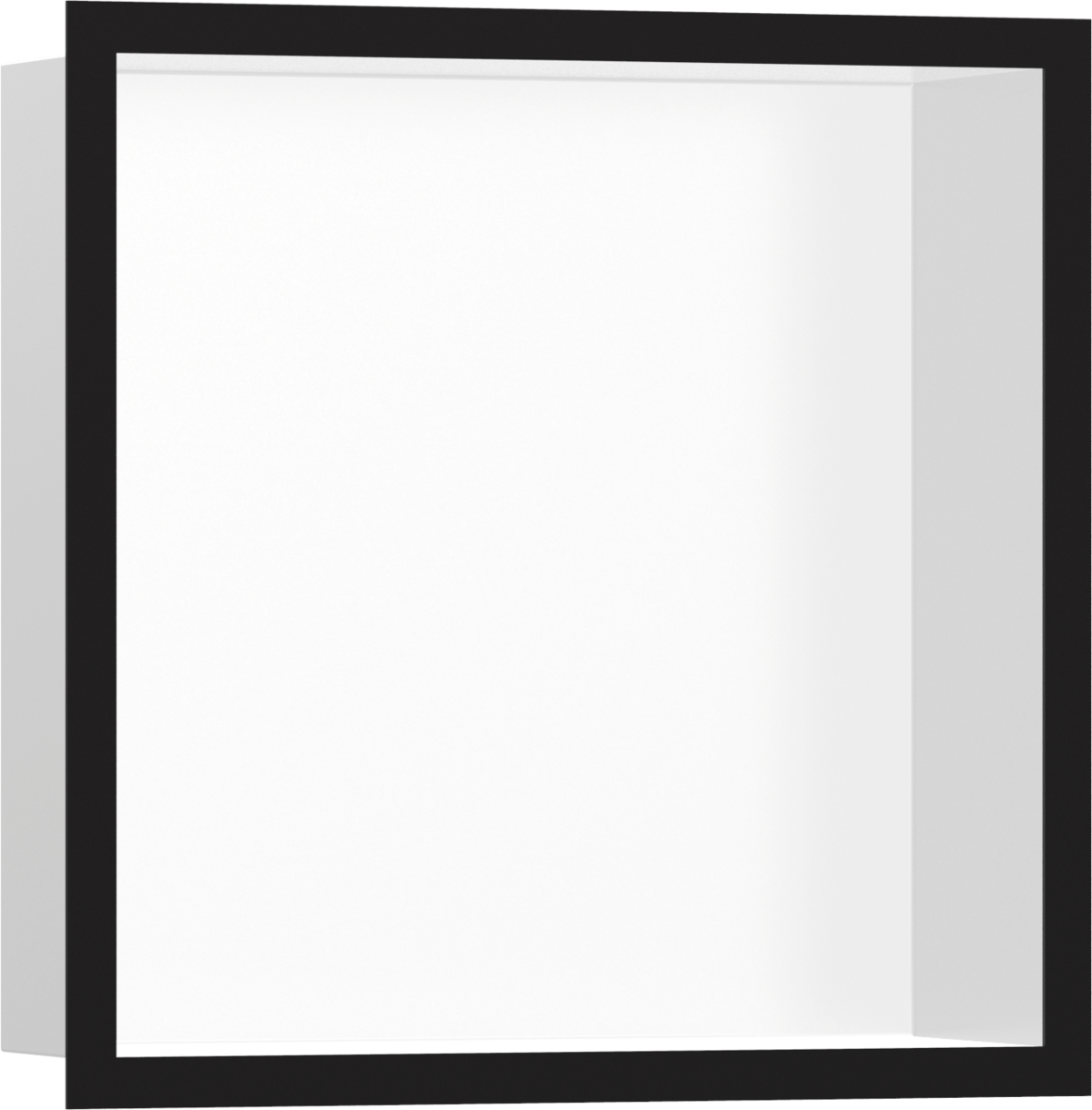 Hansgrohe XtraStoris Individual Wall Niche Matt White With Design Frame 300/300/100 - Matt Black - 56099670