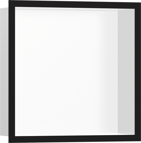 Hansgrohe XtraStoris Individual Wall Niche Matt White With Design Frame 300/300/100 - Matt Black - 56099670