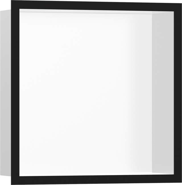 Hansgrohe XtraStoris Individual Wall Niche Matt White With Design Frame 300/300/100 - Matt Black - 56099670