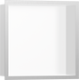 Hansgrohe XtraStoris Individual Wall Niche Matt White With Design Frame 300/300/100 - Brushed Stainless Steel - 56099800