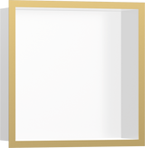 Hansgrohe XtraStoris Individual Wall Niche Matt White With Design Frame 300/300/100 - Polished Gold Optic - 56099990