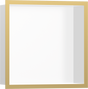 Hansgrohe XtraStoris Individual Wall Niche Matt White With Design Frame 300/300/100 - Polished Gold Optic - 56099990