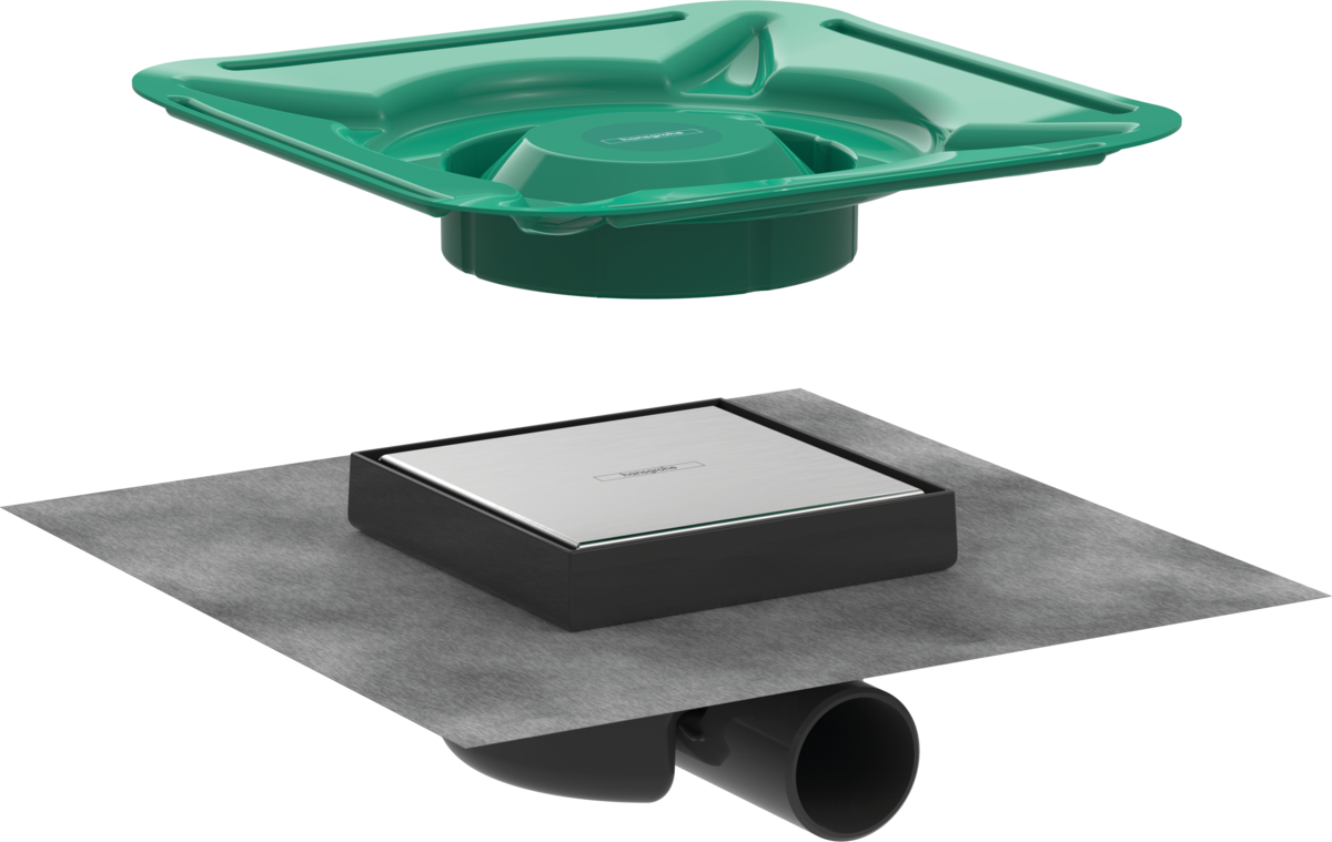 Hansgrohe RainDrain Spot Complete Set Point Drain 150/150 Tileable Rear Cover - 56112800