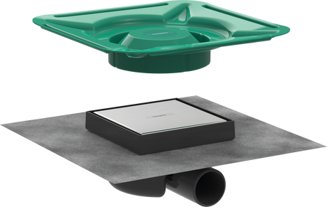 Hansgrohe RainDrain Spot Complete Set Point Drain 150/150 Tileable Rear Cover - 56112800