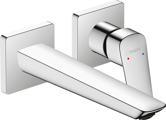 Hansgrohe Logis Single Lever Basin Mixer For Concealed Installation Fine Wall-mounted With Spout 205mm - Chrome - 71256000