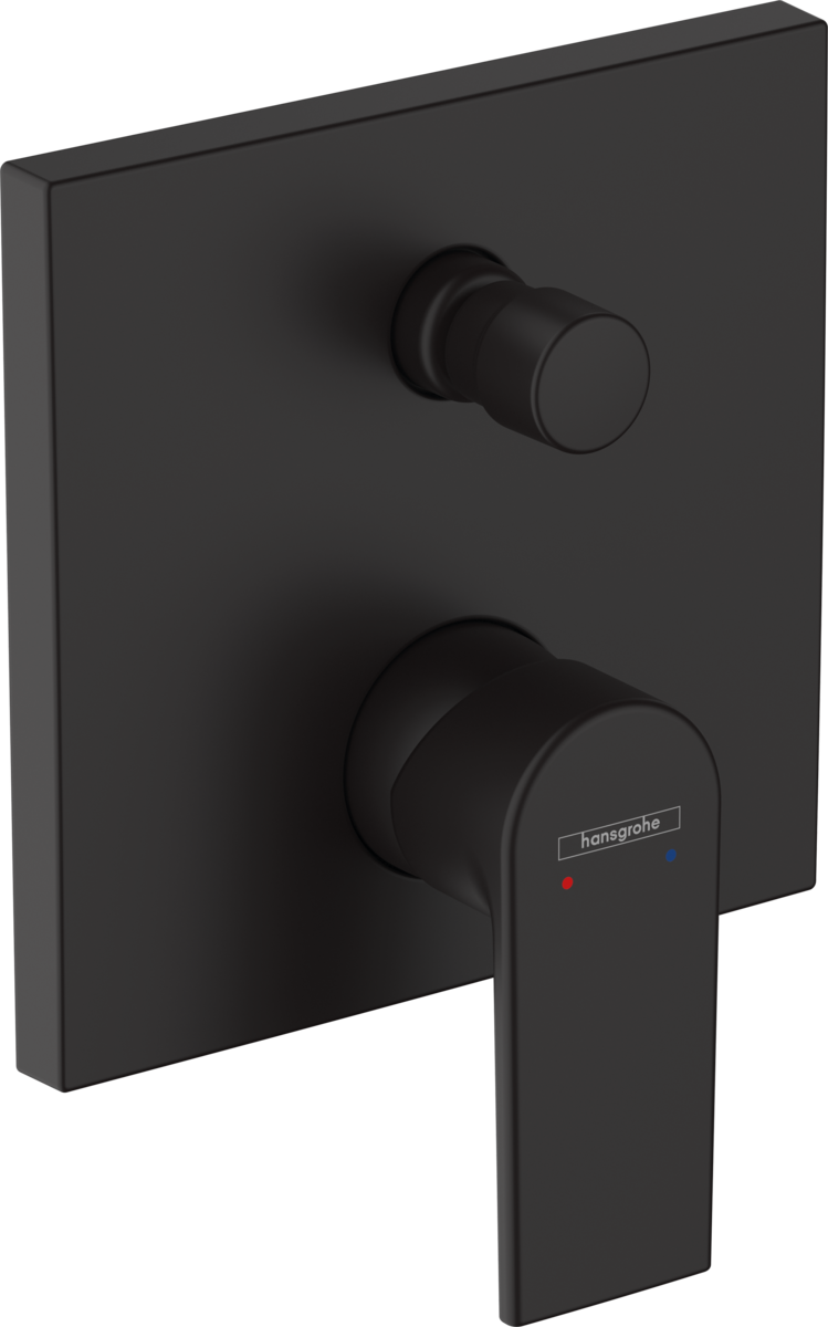 Hansgrohe Vernis Shape Single Lever Bath Mixer For Concealed Installation - Matt Black - 71468670