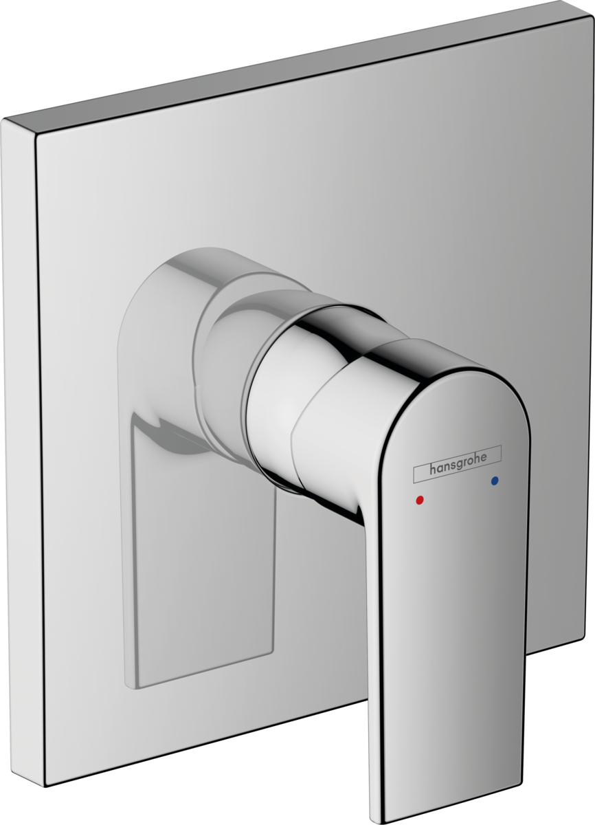 Hansgrohe Vernis Shape Single Lever Bath or Shower Mixer Trim Set For Concealed Installation - Chrome - 71668000