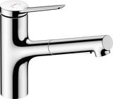 Hansgrohe Zesis M33 Single Lever Kitchen Mixer 150 Pull-out Spray 2jet - Chrome - 74800000