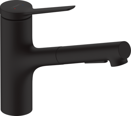 Hansgrohe Zesis M33 Single Lever Kitchen Mixer 150 Pull-out Spray 2jet - Matt Black - 74800670
