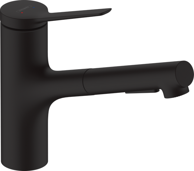 Hansgrohe Zesis M33 Single Lever Kitchen Mixer 150 Pull-out Spray 2jet - Matt Black - 74800670
