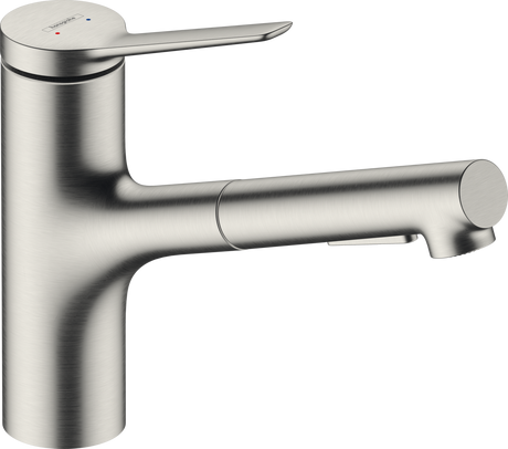 Hansgrohe Zesis M33 Single Lever Kitchen Mixer 150 Pull-out Spray 2jet - Stainless Steel - 74800800