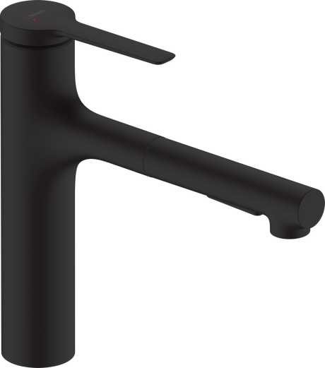 Hansgrohe Zesis M33 Single Lever Kitchen Mixer 160 Pull-out Spray 2jet - Matt Black - 74801670