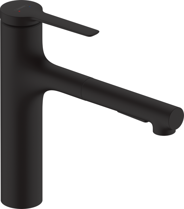 Hansgrohe Zesis M33 Single Lever Kitchen Mixer 160 Pull-out Spray 2jet - Matt Black - 74801670