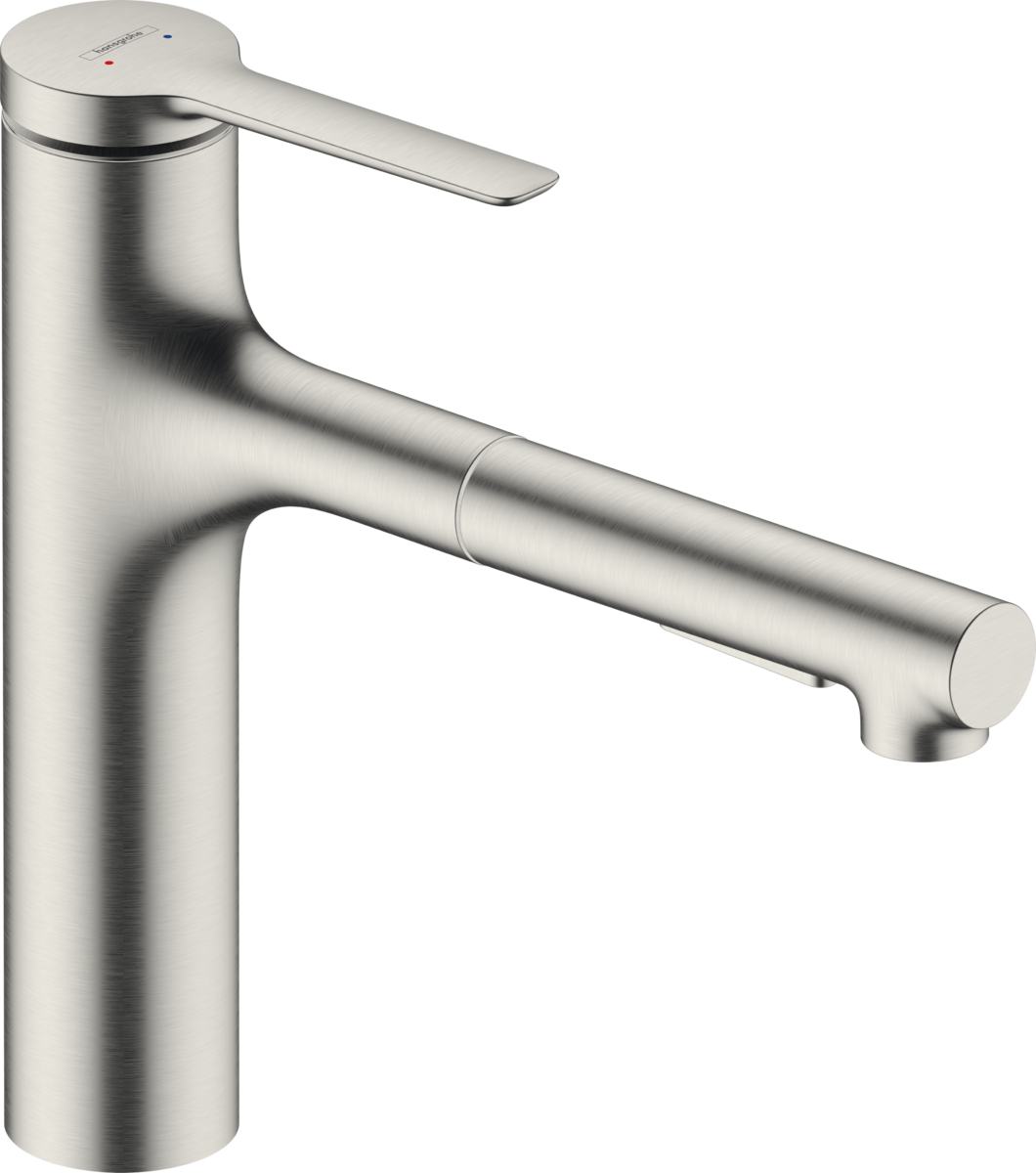 Hansgrohe Zesis M33 Single Lever Kitchen Mixer 160 Pull-out Spray 2jet Sbox Lite - Stainless Steel - 74804800
