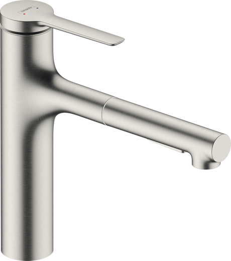 Hansgrohe Zesis M33 Single Lever Kitchen Mixer 160 Pull-out Spray 2jet Sbox Lite - Stainless Steel - 74804800