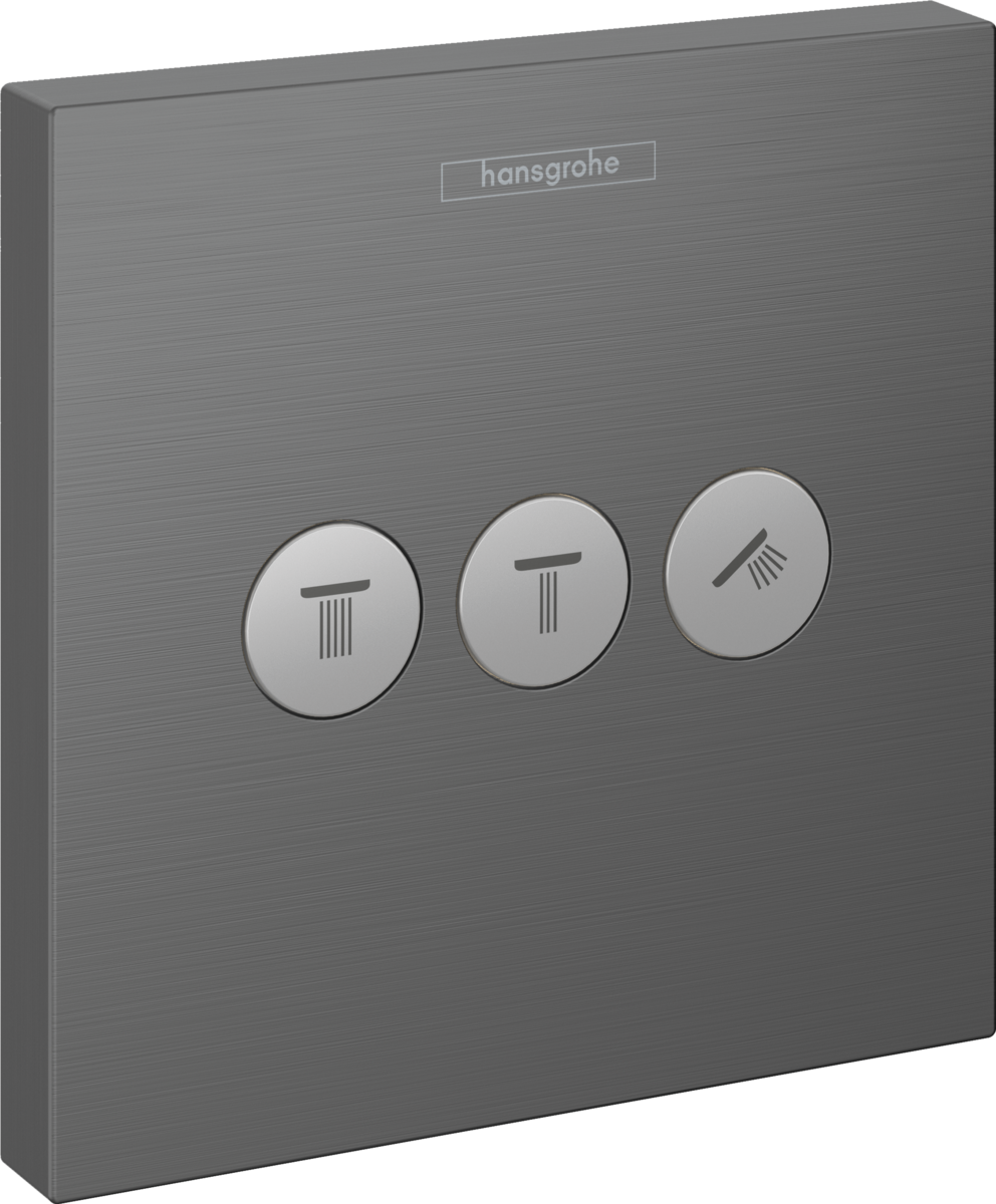 Hansgrohe ShowerSelect Valve For Concealed Installation For 3 Outlets - Brushed Black Chrome - 15764340