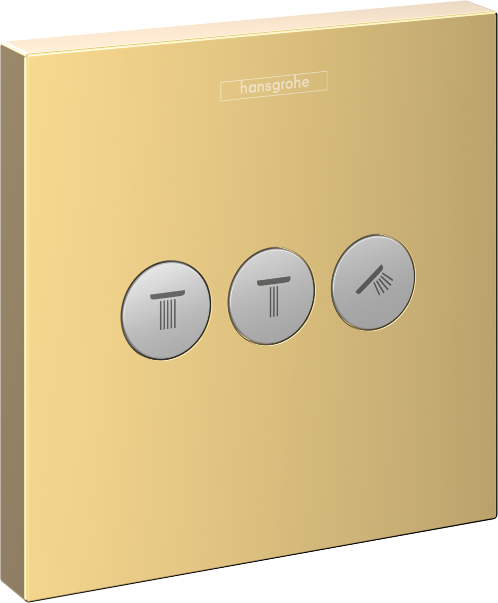 Hansgrohe ShowerSelect Valve For Concealed Installation For 3 Outlets - Polished Gold Optic - 15764990