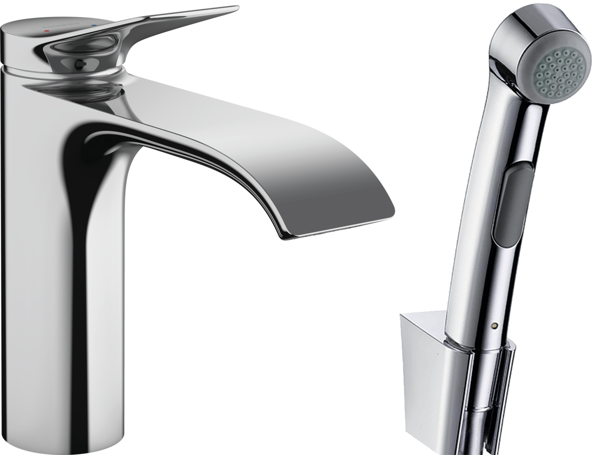 Hansgrohe Vivenis Single Lever Basin Mixer With Bidette Hand Shower And Shower Hose 1600mm - Chrome -  75210000