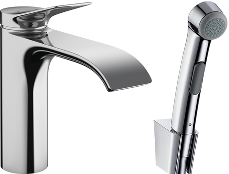 Hansgrohe Vivenis Single Lever Basin Mixer With Bidette Hand Shower And Shower Hose 1600mm - Chrome -  75210000