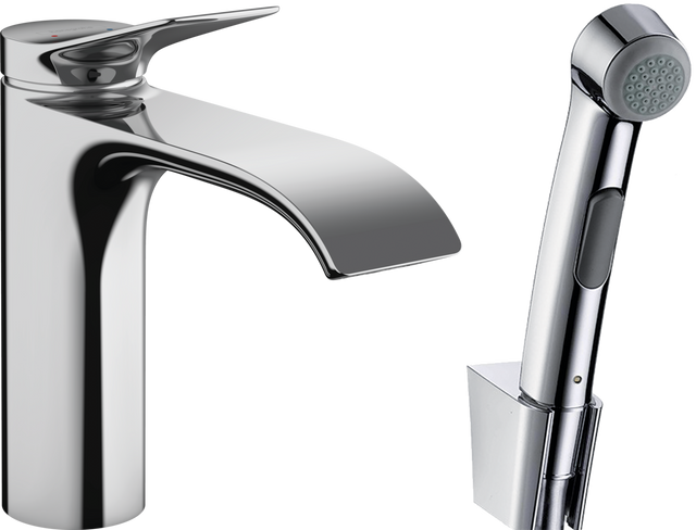 Hansgrohe Vivenis Single Lever Basin Mixer With Bidette Hand Shower And Shower Hose 1600mm - Chrome -  75210000