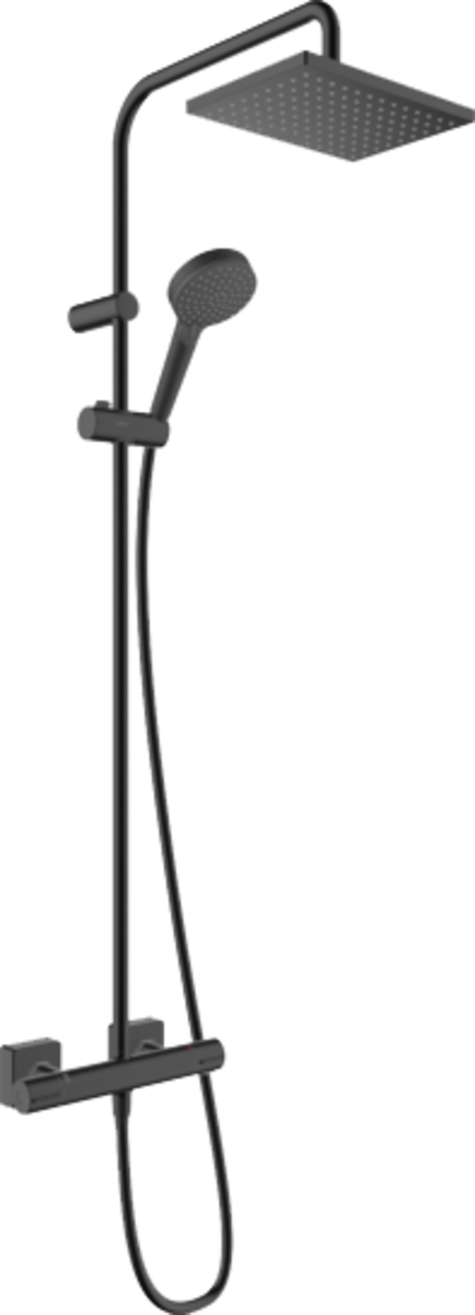 Hansgrohe Vernis Shape Showerpipe 230 1jet Ecosmart With Thermostat - Matt Black - 26097670