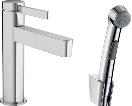 Hansgrohe Finoris Single Lever Basin Mixer 110 With Bidette Hand Shower And Shower Hose 160 Cm - Chrome - 76210000