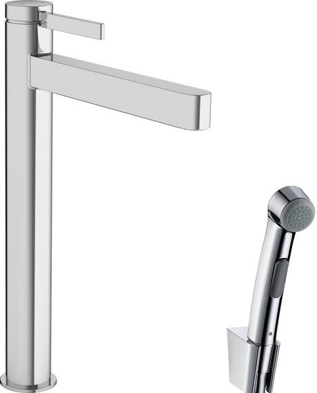 Hansgrohe Finoris Single Lever Basin Mixer 260 With Bidette Hand Shower And Shower Hose 1600mm - Chrome - 76220000