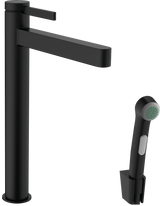 Hansgrohe Finoris Single Lever Basin Mixer 260 With Bidette Hand Shower And Shower Hose 1600mm - Matt Black - 76220670