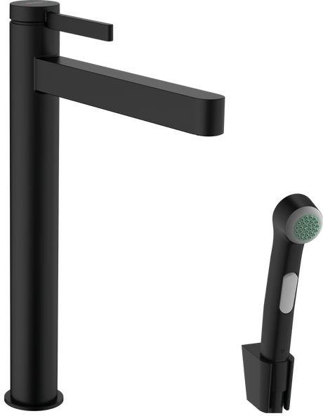 Hansgrohe Finoris Single Lever Basin Mixer 260 With Bidette Hand Shower And Shower Hose 1600mm - Matt Black - 76220670