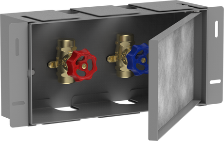 Hansgrohe XtraStoris Safe Wall Niche With Tileable Door And Integrated Shut-off Valve 150/300/100 - Stainless Steel Optic - 56100800