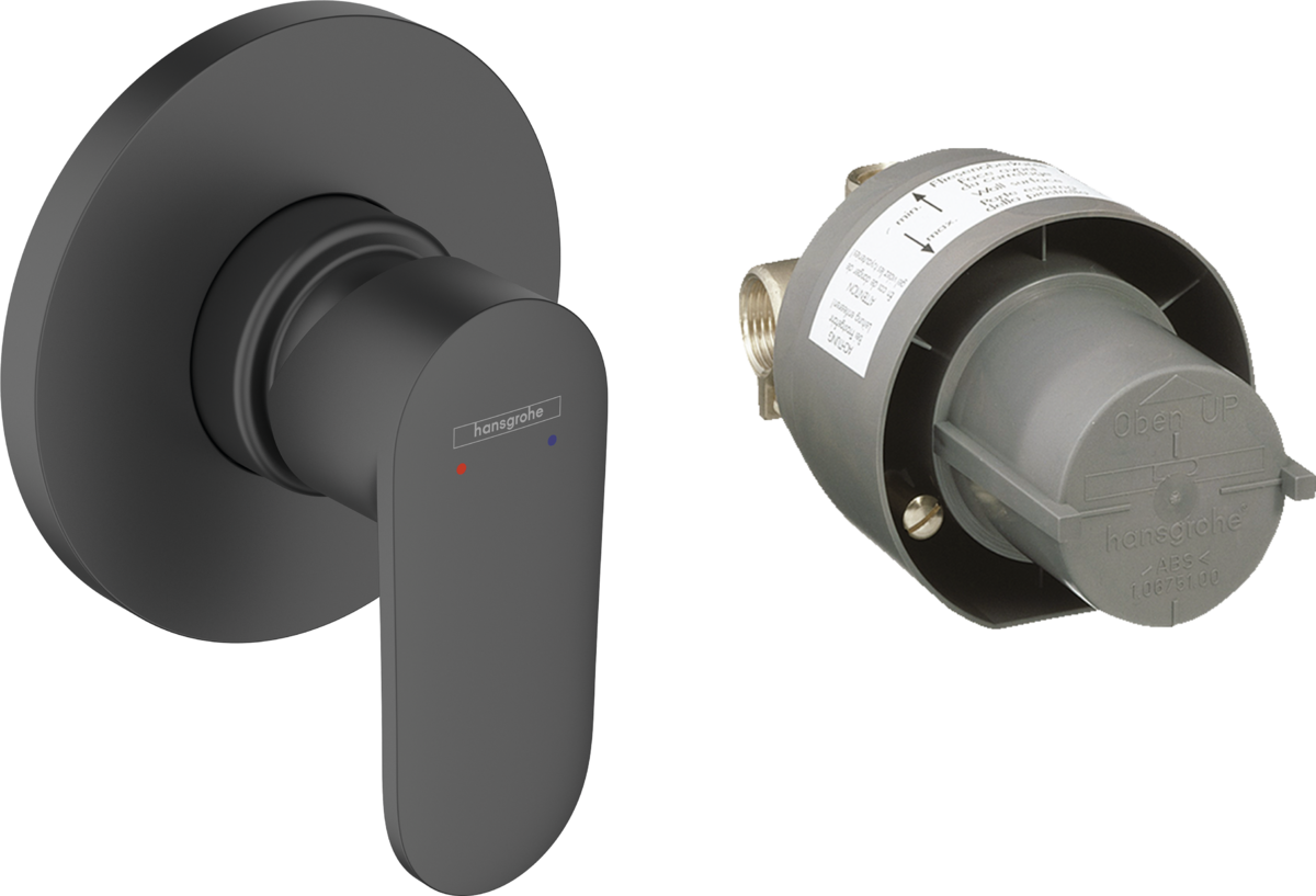 Hansgrohe Vernis Blend Shower Mixer Set For Concealed Installation - Matt Black - 71663670