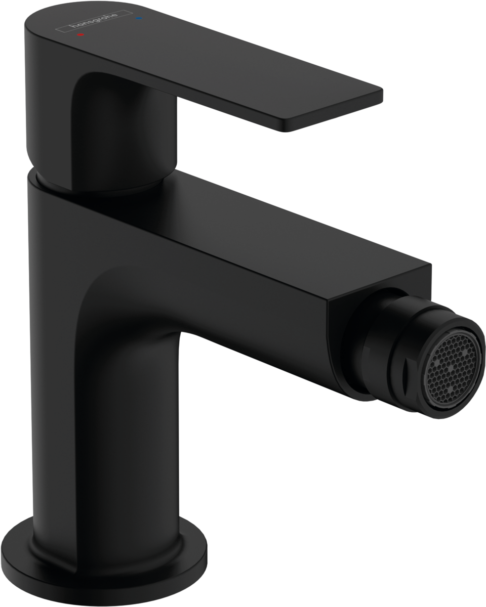 Hansgrohe Rebris E Single Lever Bidet Mixer With Metal Pop-up Waste Set - Matt Black - 72213670