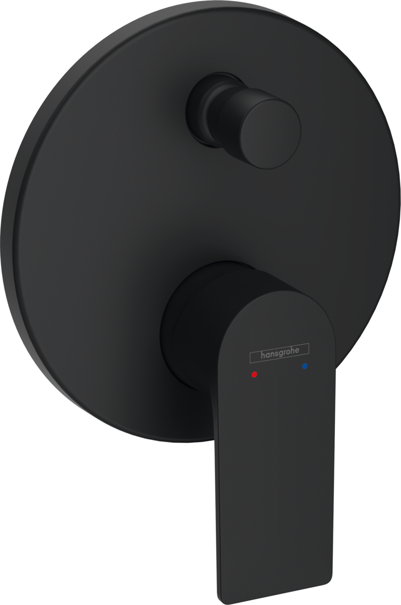 Hansgrohe Rebris E Single Lever Bath Mixer For Concealed Installation With Integrated Security Combination - Matt Black -72469670