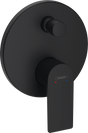 Hansgrohe Rebris E Single Lever Bath Mixer For Concealed Installation With Integrated Security Combination - Matt Black -72469670