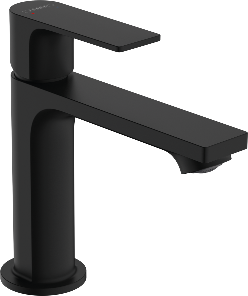 Hansgrohe Rebris E Single Lever Basin Mixer 110 With Pop-up Waste Set - Matt Black -72557670