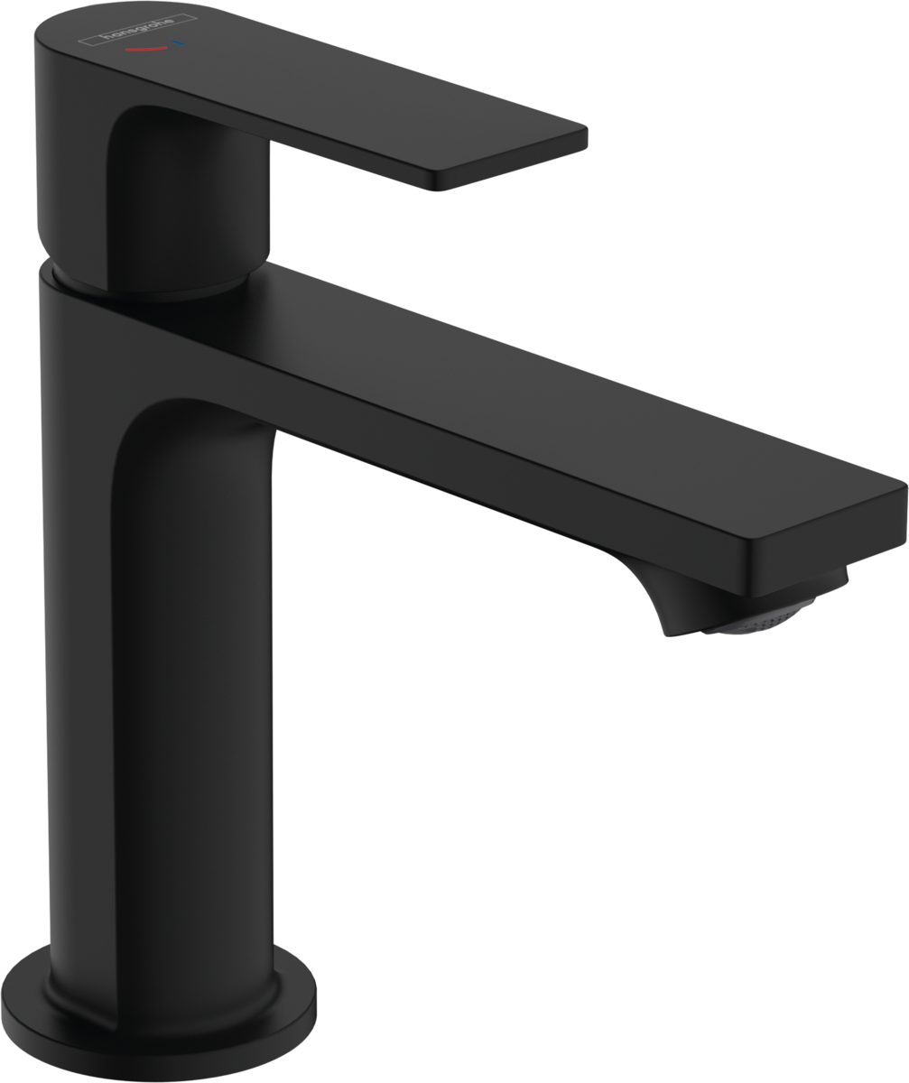 Hansgrohe Rebris E Single Lever Basin Mixer 110 Coolstart Ecosmart+ With Pop-up Waste Set - Matt Black - 72589670