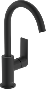 Hansgrohe Rebris E Single Lever Basin Mixer 210 With Swivel Spout And Pop-up Waste Set - Matt Black - 72576670