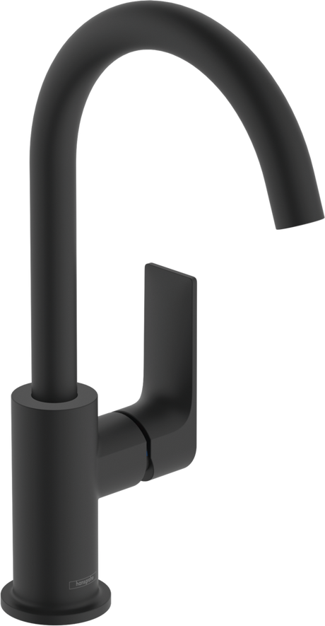 Hansgrohe Rebris E Single Lever Basin Mixer 210 With Swivel Spout And Pop-up Waste Set - Matt Black - 72576670