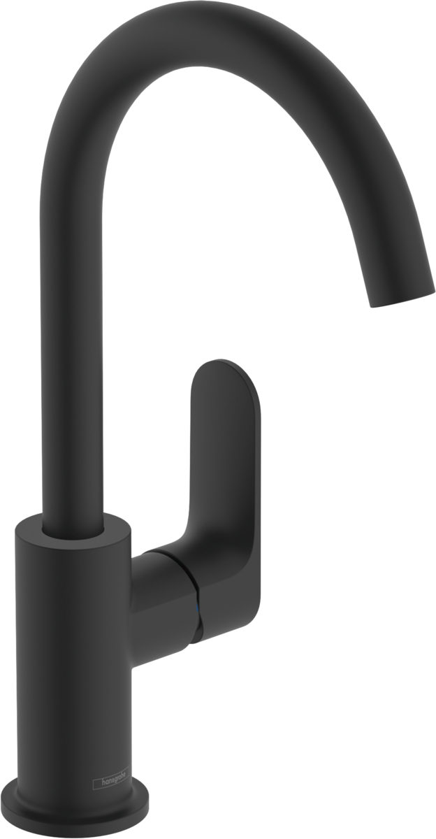 Hansgrohe Rebris S Single Lever Basin Mixer 210 With Swivel Spout And Pop-up Waste Set - Matt Black - 72536670